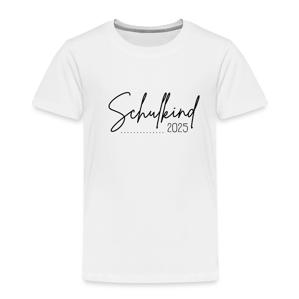 Kinder Premium T-Shirt - Schulkind 2025 Schrift - Weiß