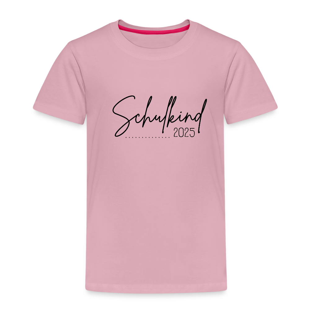 Kinder Premium T-Shirt - Schulkind 2025 Schrift - Hellrosa