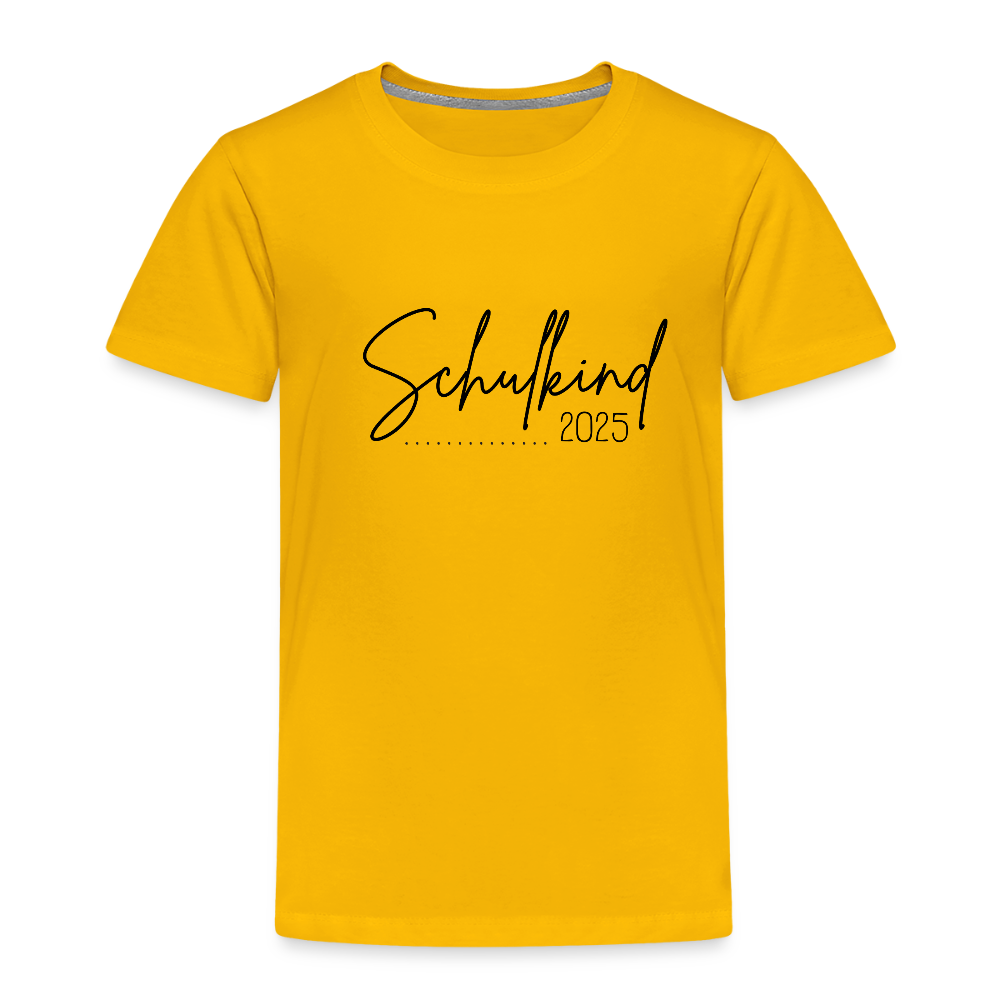 Kinder Premium T-Shirt - Schulkind 2025 Schrift - Sonnengelb