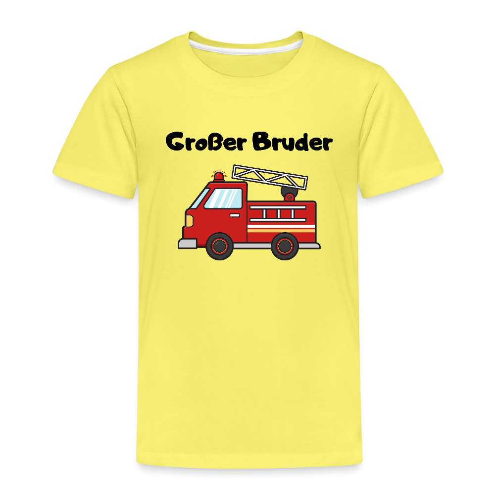 Kinder Premium T-Shirt - Großer Bruder Feuerwehr - Gelb
