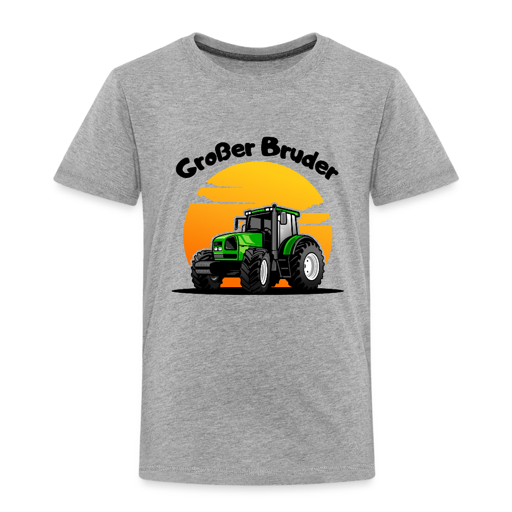 Kinder Premium T-Shirt - Großer Bruder Traktor - Grau meliert