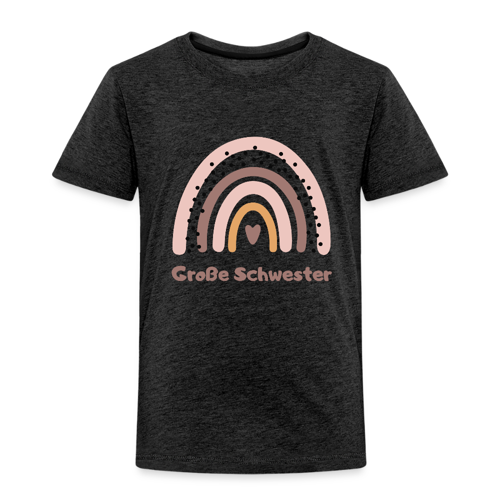 Kinder Premium T-Shirt - Große Schwester Regenbogen - Anthrazit