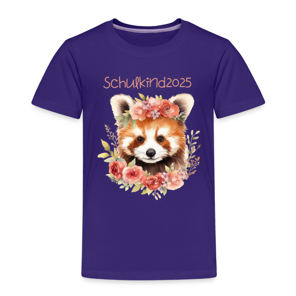 Kinder Premium T-Shirt - Schulkind 2025 Füchsin - Lila