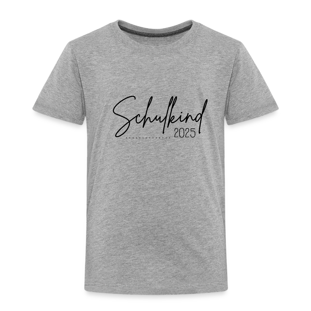 Kinder Premium T-Shirt - Schulkind 2025 Schrift - Grau meliert