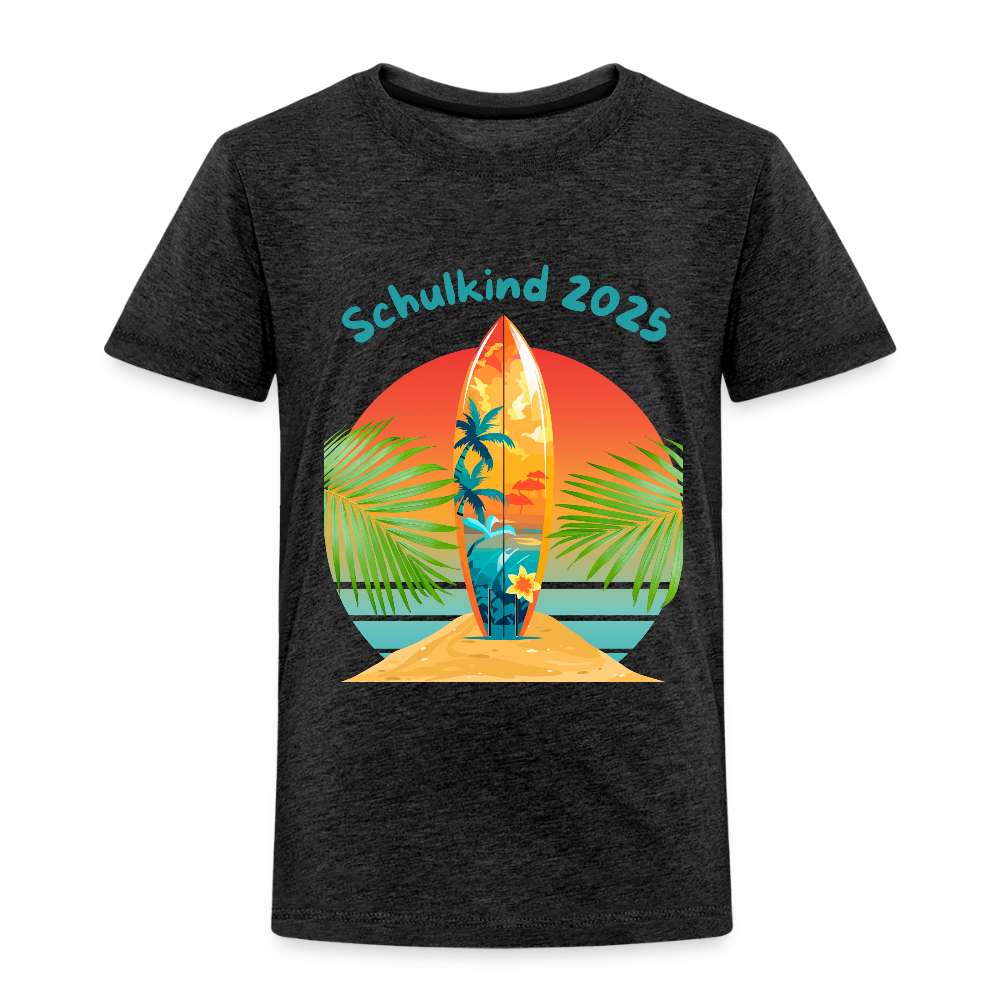 Kinder Premium T-Shirt - Schulkind 2025 Surfer - Anthrazit