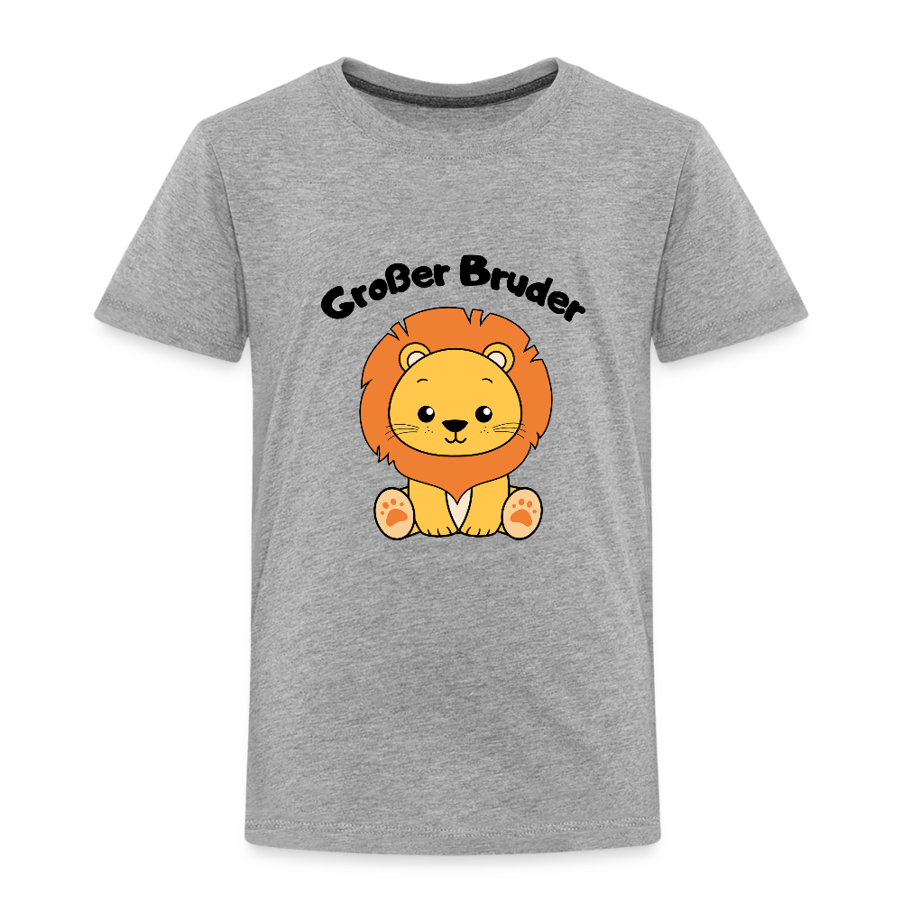 Kinder Premium T-Shirt - Großer Bruder Löwe - Grau meliert