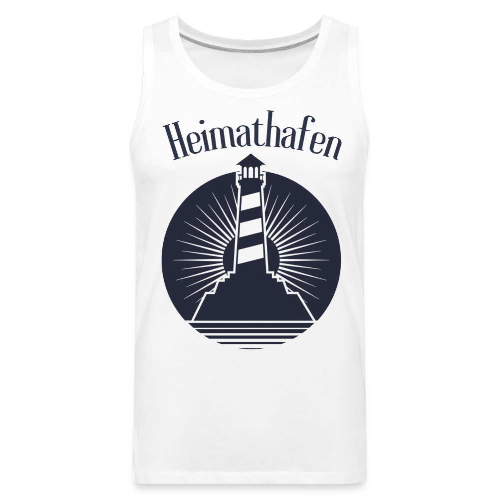 Männer Premium Tank Top - Heimathafen Leuchtturm - weiß
