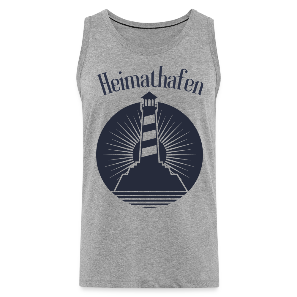 Männer Premium Tank Top - Heimathafen Leuchtturm - Grau meliert
