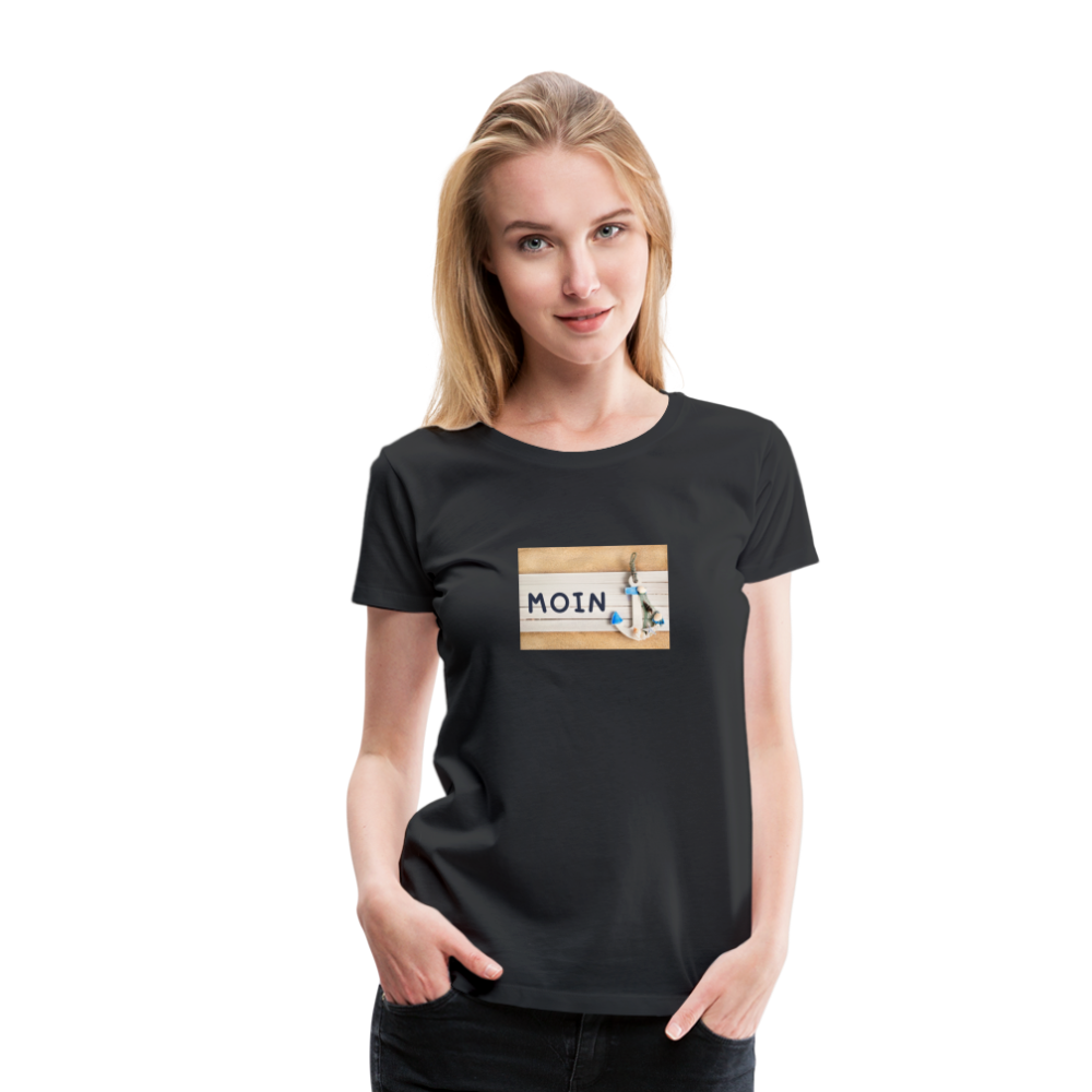 Frauen Premium T-Shirt - Moin Anker - Schwarz