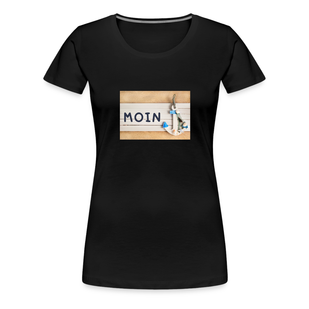 Frauen Premium T-Shirt - Moin Anker - Schwarz