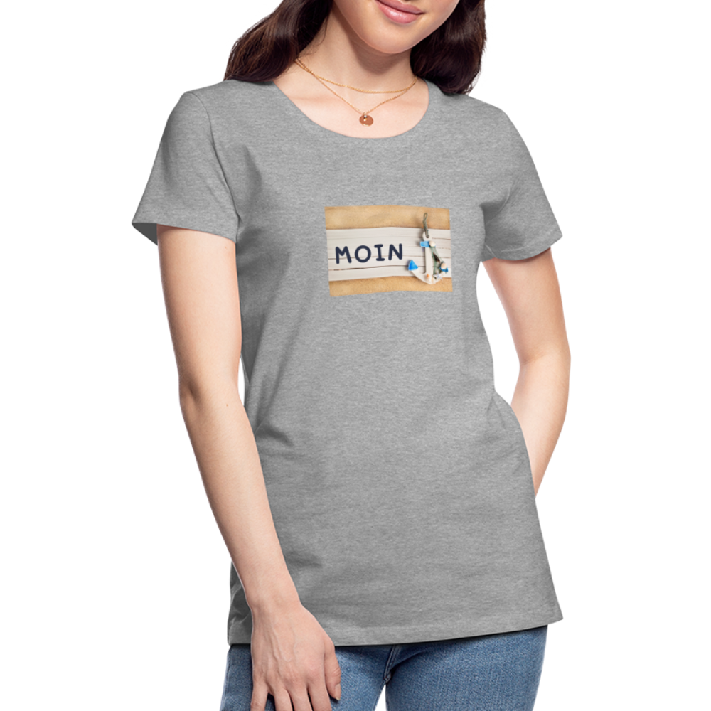 Frauen Premium T-Shirt - Moin Anker - Grau meliert