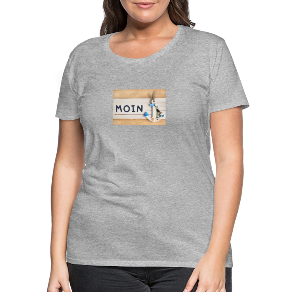 Frauen Premium T-Shirt - Moin Anker - Grau meliert