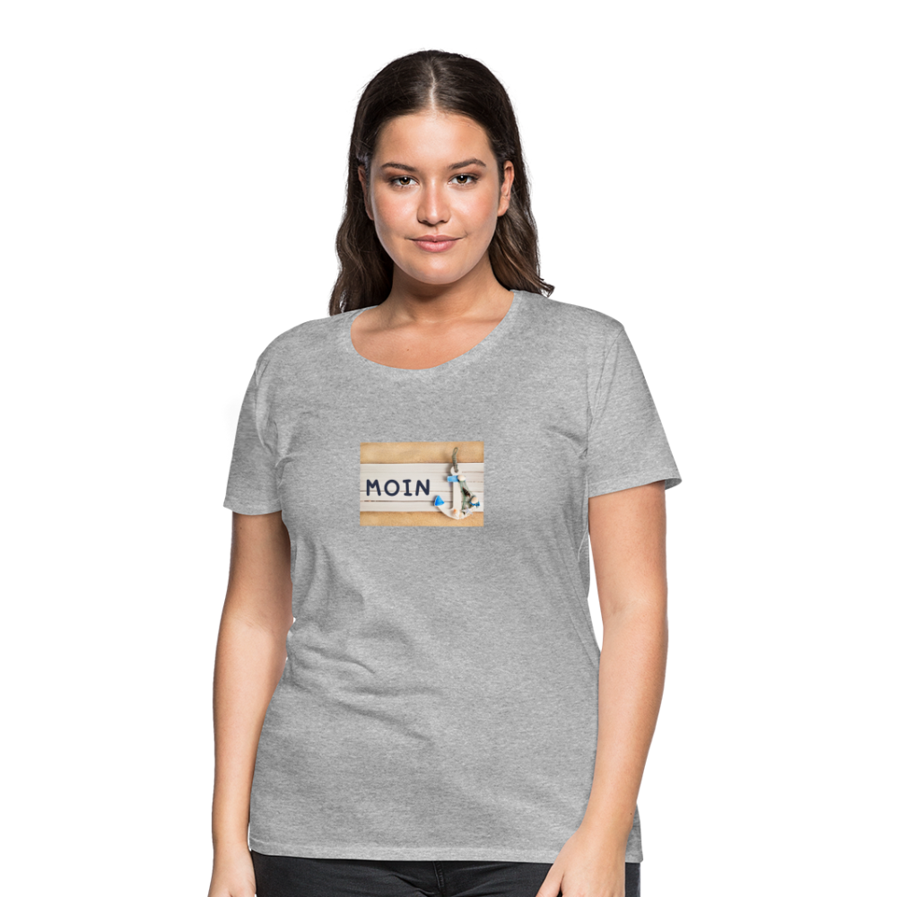 Frauen Premium T-Shirt - Moin Anker - Grau meliert