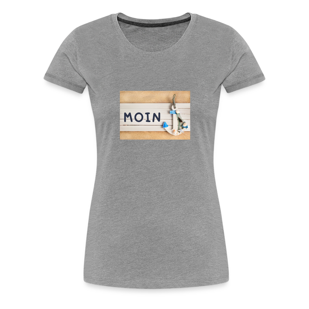 Frauen Premium T-Shirt - Moin Anker - Grau meliert