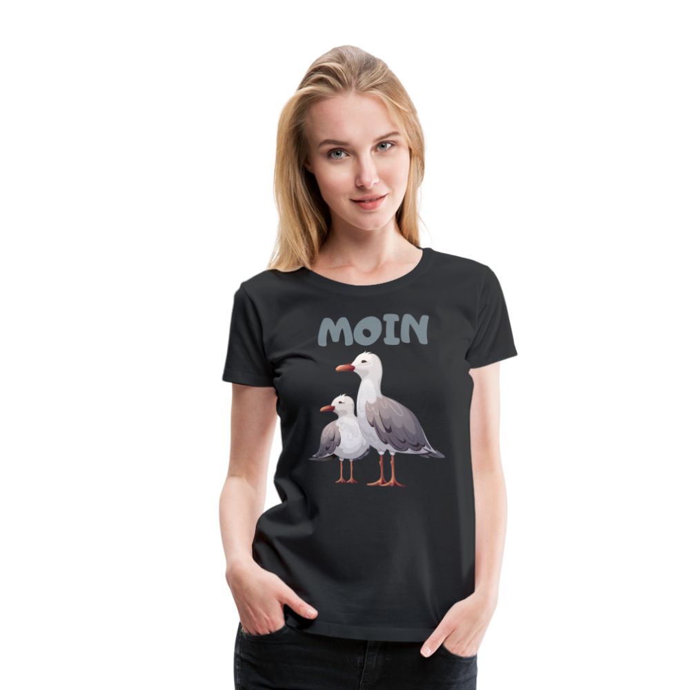 Frauen Premium T-Shirt - Moin Möwen - Schwarz