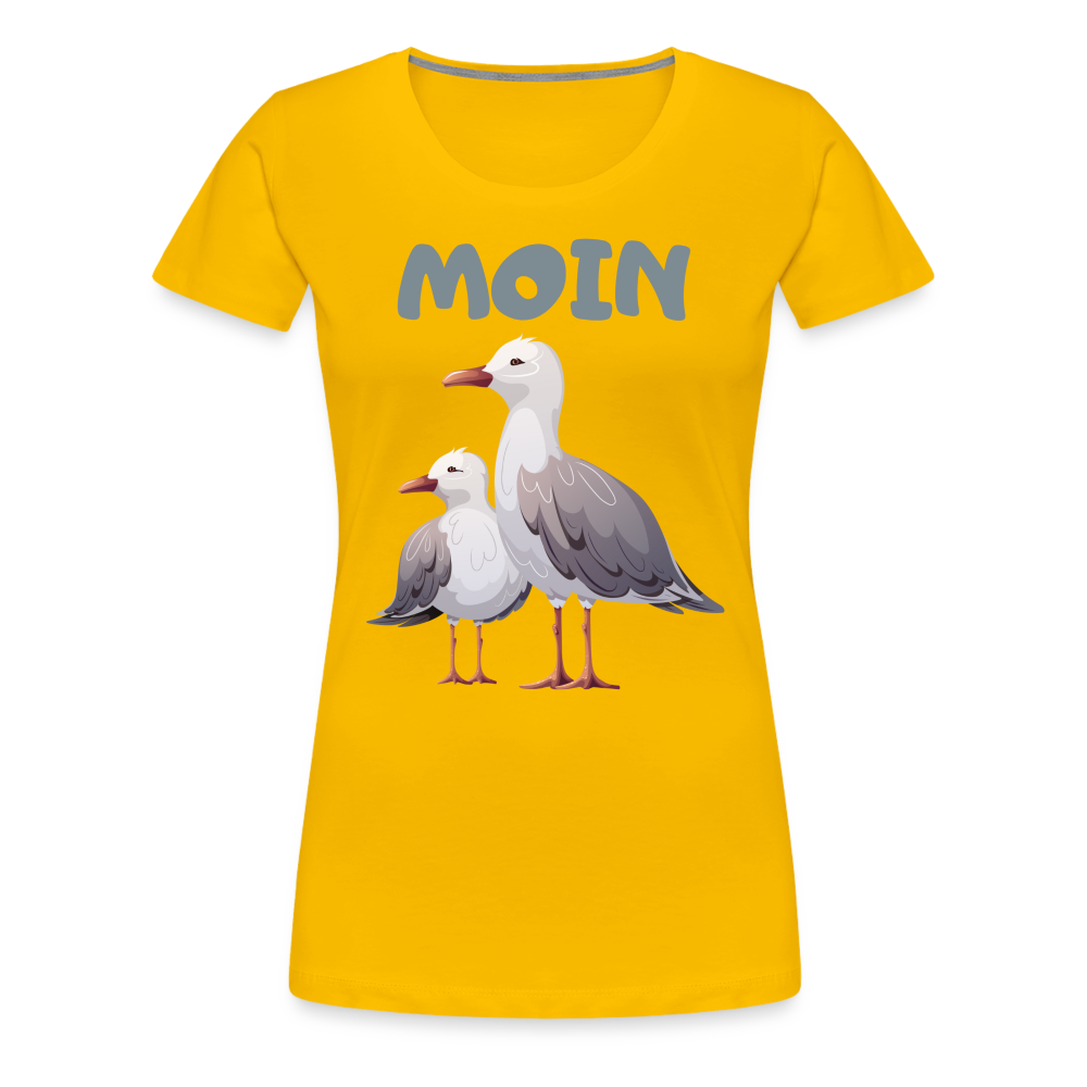Frauen Premium T-Shirt - Moin Möwen - Sonnengelb