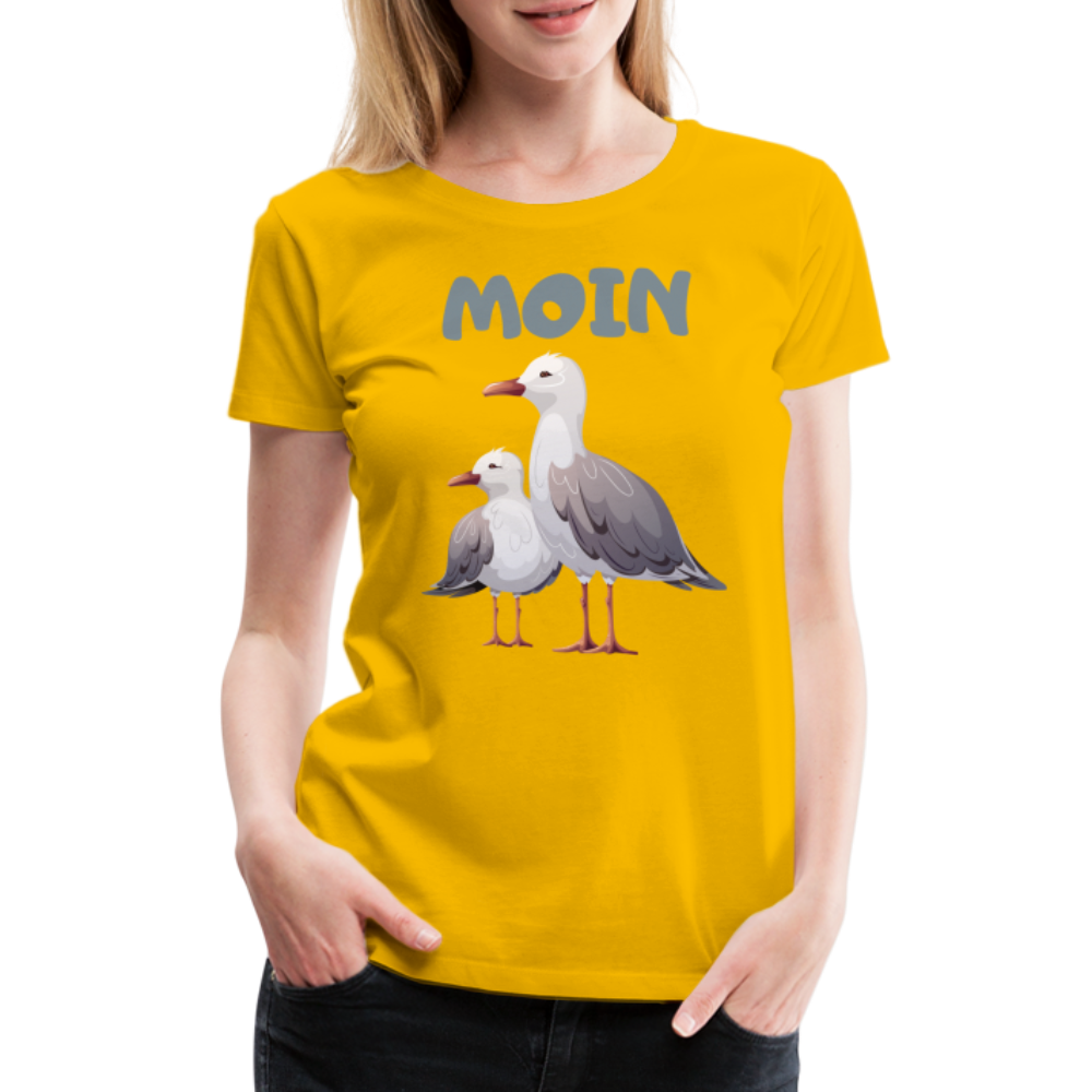 Frauen Premium T-Shirt - Moin Möwen - Sonnengelb