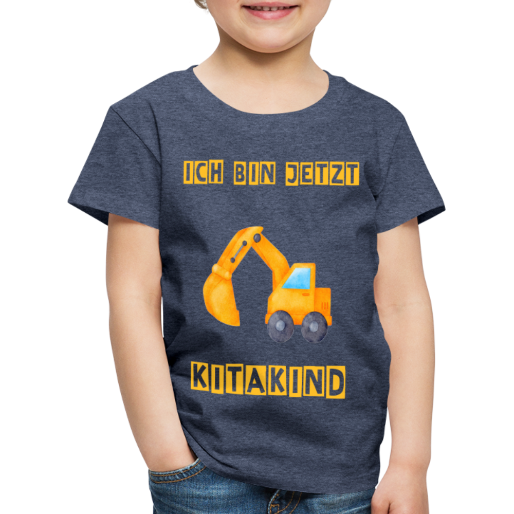 Kinder Premium T-Shirt - Kitakind Bagger - Blau meliert