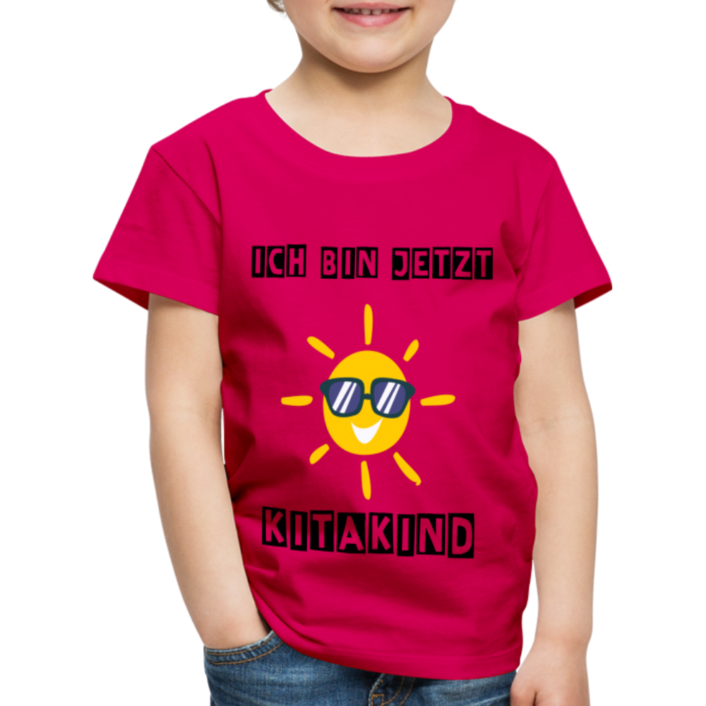 Kinder Premium T-Shirt - Kitakind Sonne - dunkles Pink