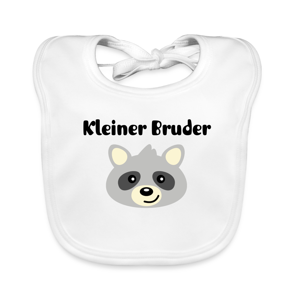 Baby Bio-Lätzchen - Kleiner Bruder Waschbär - weiß