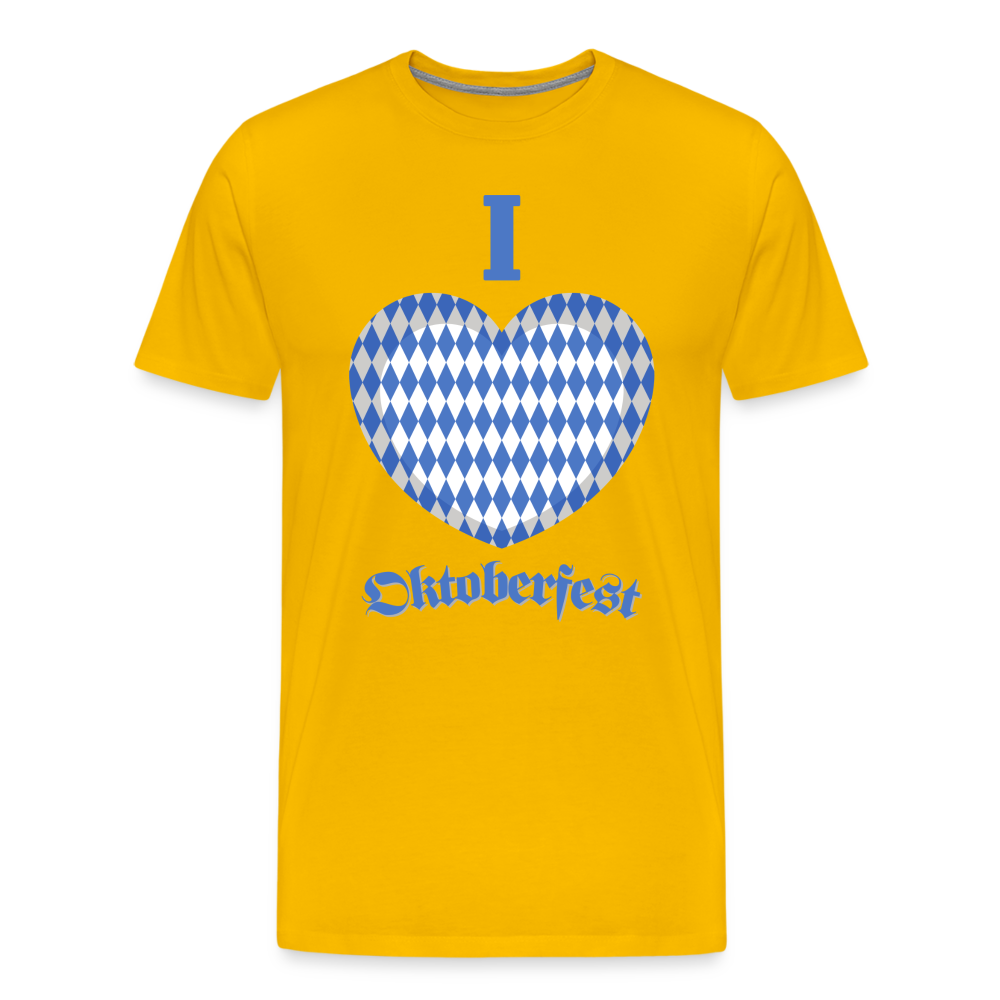 Männer Premium T-Shirt - I love Oktoberfest - Sonnengelb