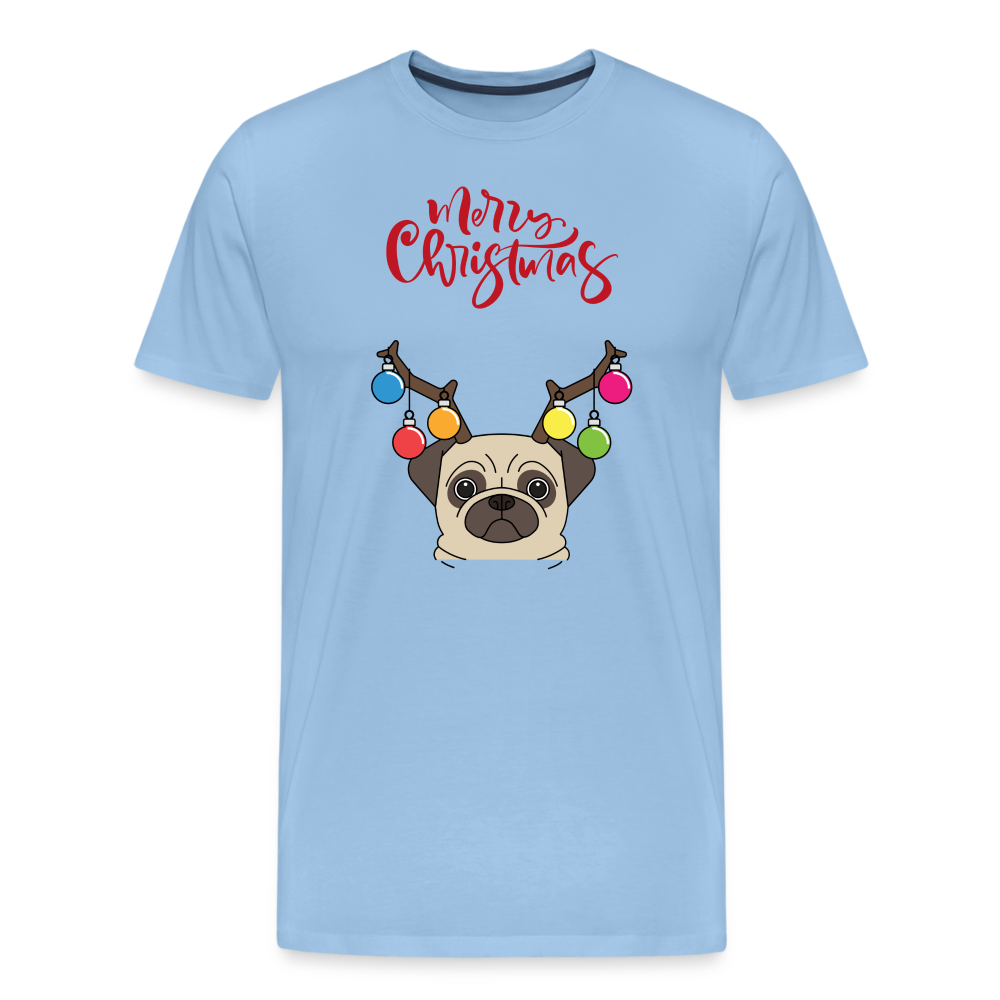 MĂ€nner Premium T-Shirt - Christmas Mops - Sky