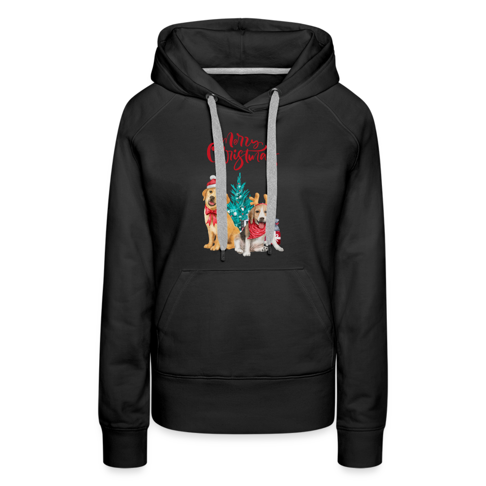 Frauen Premium Hoodie - Christmas Dogs - Schwarz