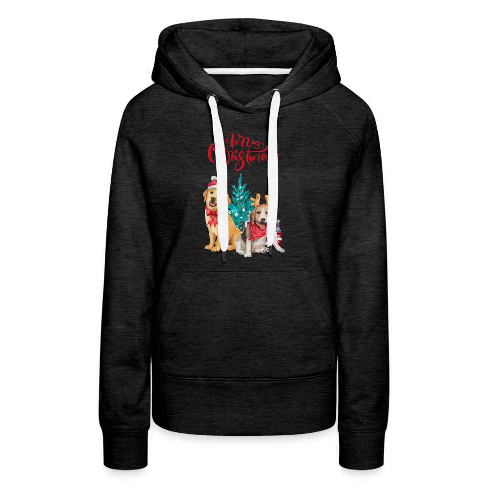 Frauen Premium Hoodie - Christmas Dogs - Anthrazit