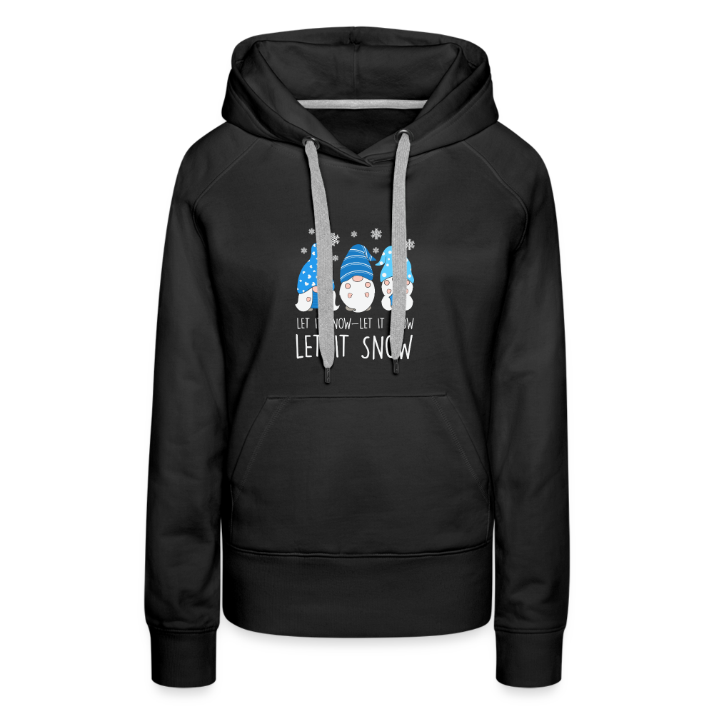 Frauen Premium Hoodie - Let it snow Wichtel - Schwarz
