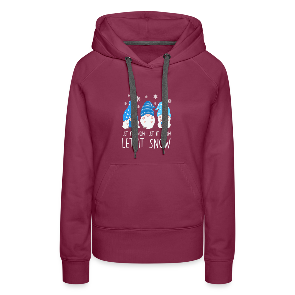 Frauen Premium Hoodie - Let it snow Wichtel - Bordeaux