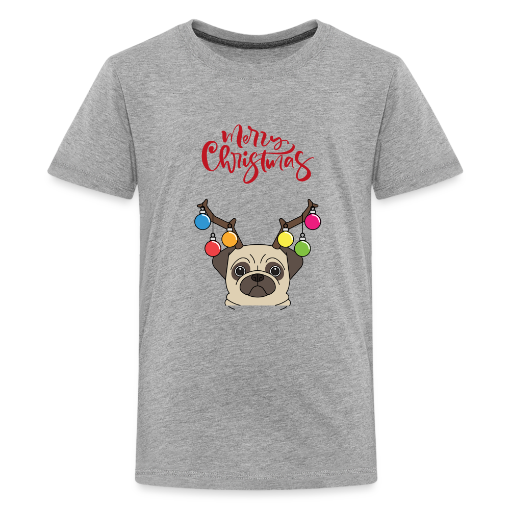 Teenager Premium T-Shirt - Christmas Mops - Grau meliert