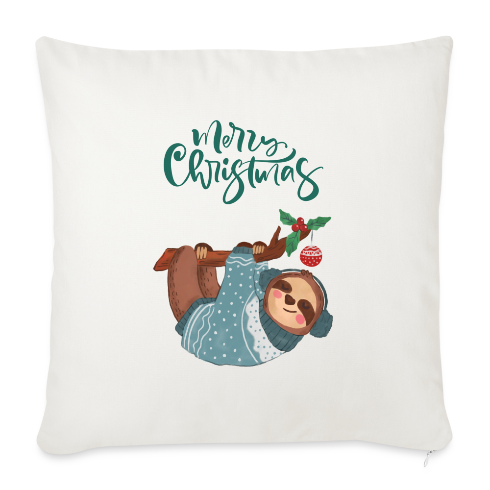 Sofakissen mit Füllung 44 x 44 cm - Christmas Faultier - Naturweiß