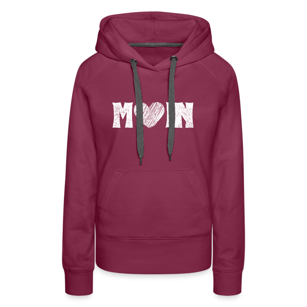 Frauen Premium Hoodie - Moin Herz (weiß) - Bordeaux