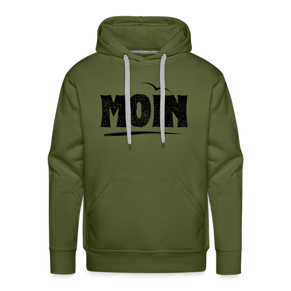 Men’s Premium Hoodie - Moin Möwe Schatten - Olivgrün