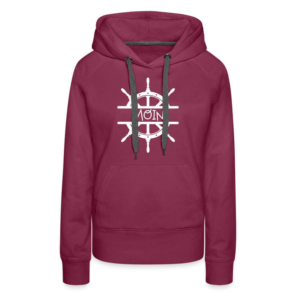 Frauen Premium Hoodie - Steuerrad Moin (weiß) - Bordeaux