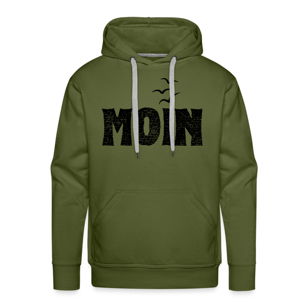 Men’s Premium Hoodie - Moin Schatten Möwen - Olivgrün
