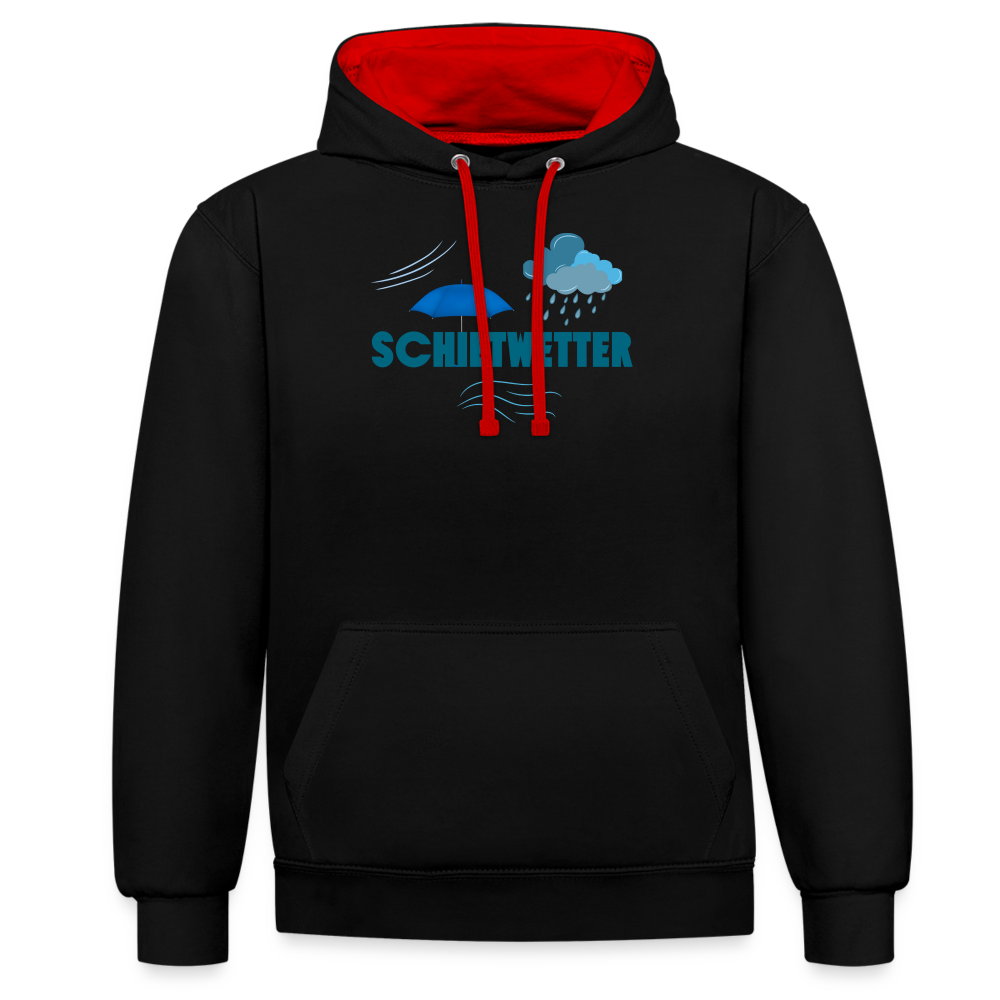Kontrast-Hoodie - Schietwetter - Schwarz/Rot