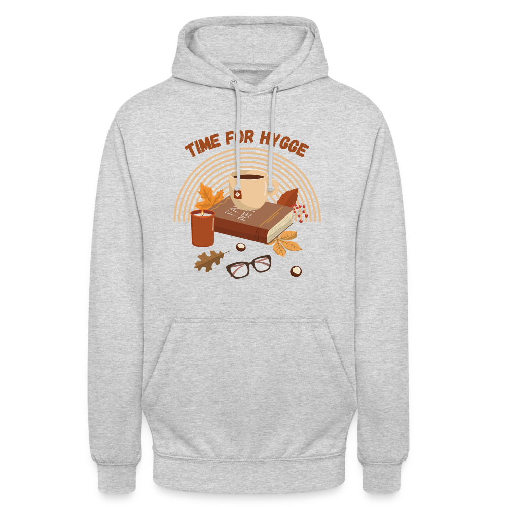 Unisex Hoodie - Time for Hygge Buch - Hellgrau meliert