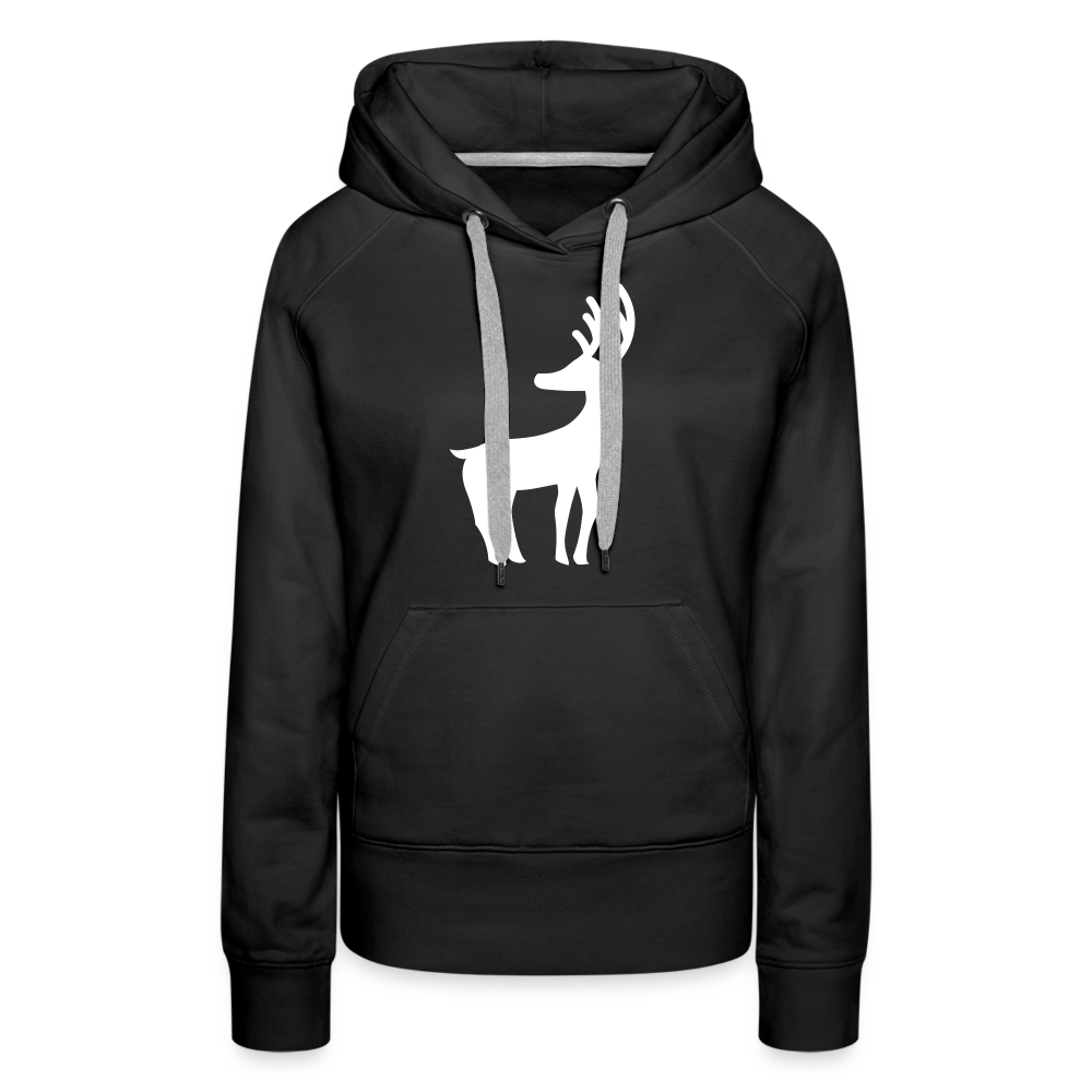 Frauen Premium Hoodie - Weißer Elch - Schwarz