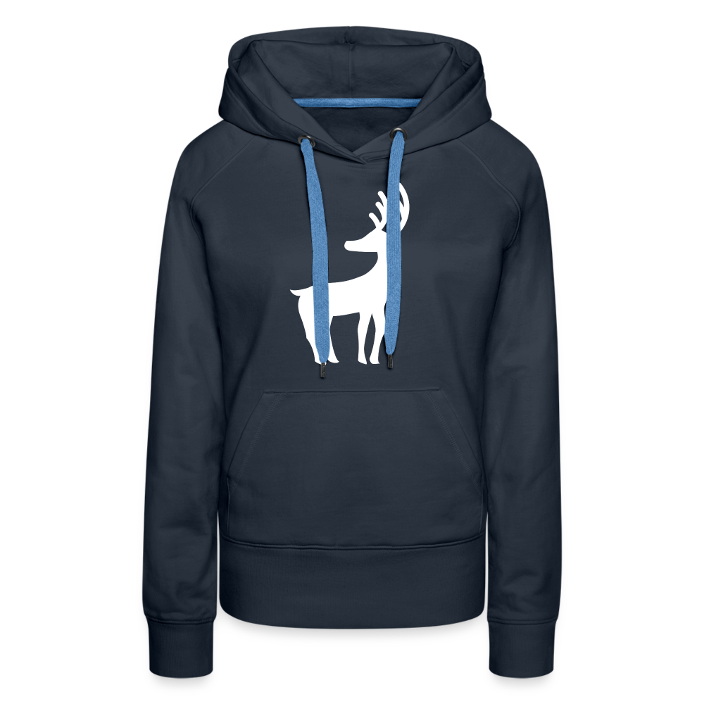 Frauen Premium Hoodie - Weißer Elch - Navy