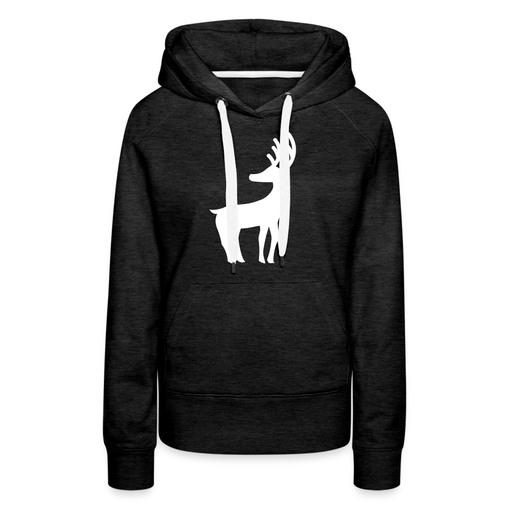 Frauen Premium Hoodie - Weißer Elch - Anthrazit
