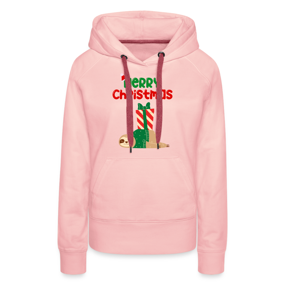 Frauen Premium Hoodie - Merry Christmas Faultier schlafend - Kristallrosa