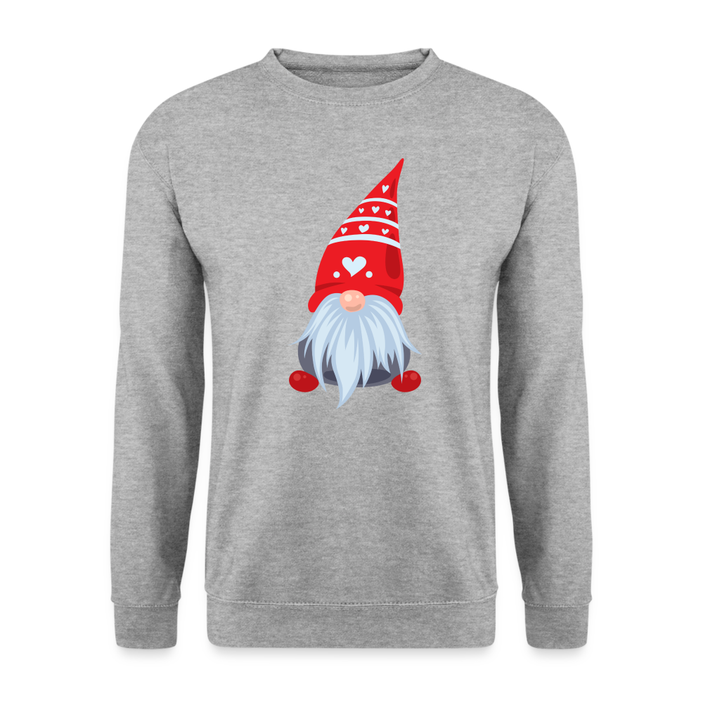 Unisex Pullover - Herzwichtel - Weißgrau meliert