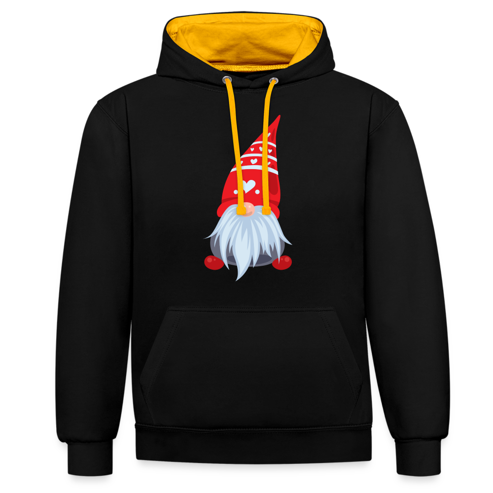 Kontrast-Hoodie - Herzwichtel - Schwarz/Gold