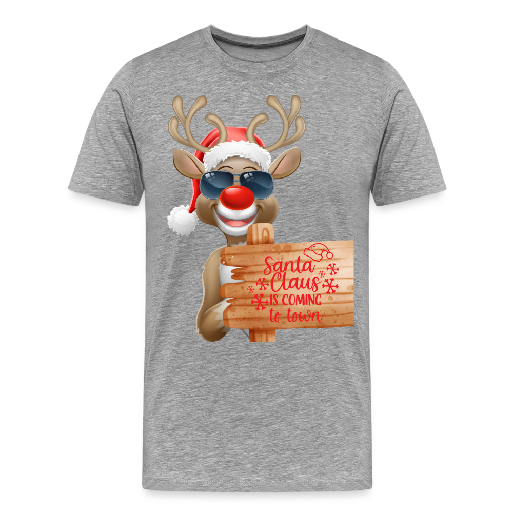Männer Premium T-Shirt - Coming to town - Grau meliert