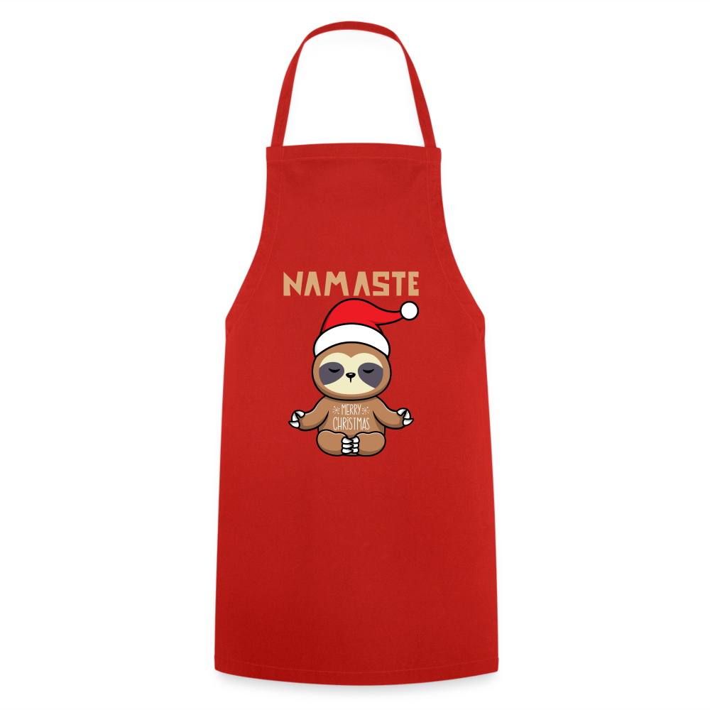 Kochschürze - Christmas Yoga Faultier - Rot