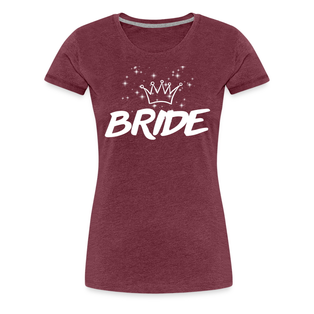 Frauen Premium T-Shirt - Bride 2024 - Bordeauxrot meliert