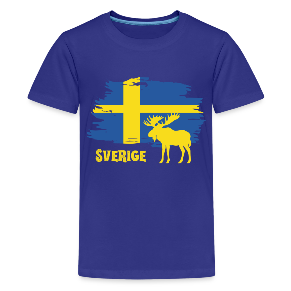 Teenager Premium T-Shirt - Sverige Elch (gelb) - Königsblau