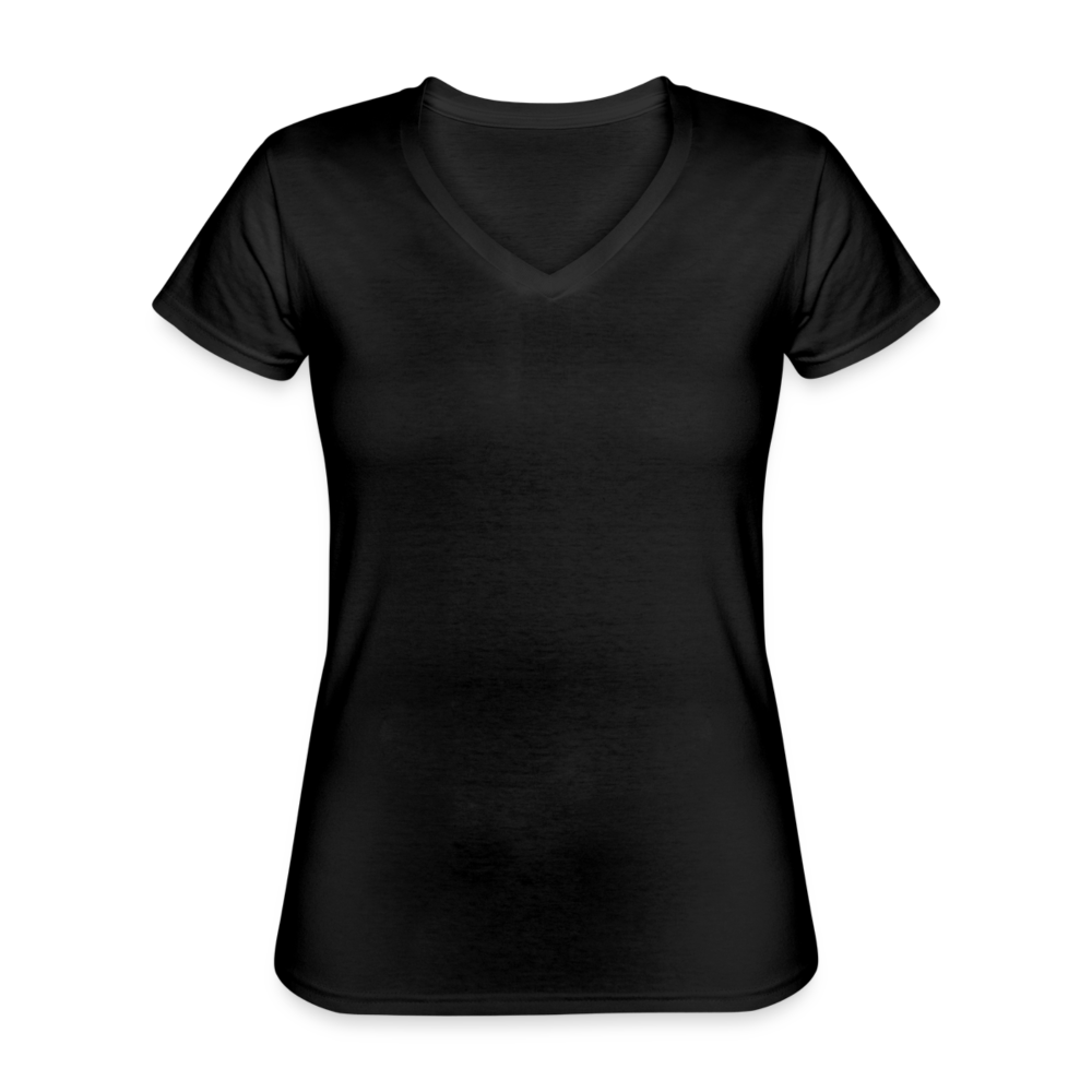 Klassisches Frauen-T-Shirt mit V-Ausschnitt - personalisierbar - Schwarz