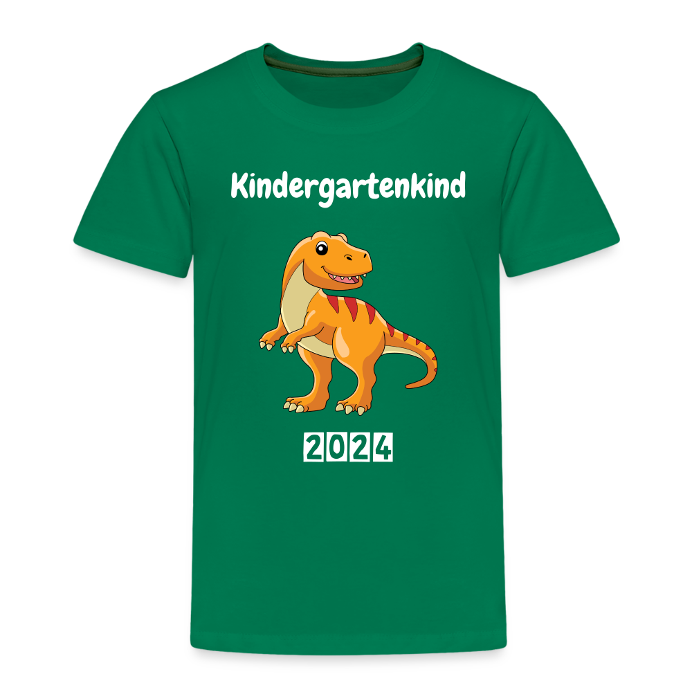 Kinder Premium T-Shirt - Kindergartenkind T-Rex gelb personalisierbar - Kelly Green